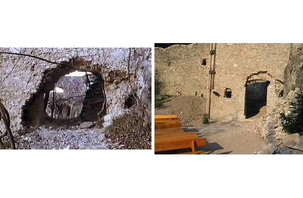 Nell'89 l'arco di entrata a sud del castello era un buco grande e malformato. Ora ha la forma di una porta e ne sono stati ricostruiti i contorni.